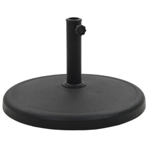 Decorative Outdoor Parasol Stand Base Weather-Resistant Polyresin Black Round