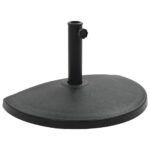 Outdoor Patio Umbrella Stand Half Round Weather-Resistant Base Decorative Black