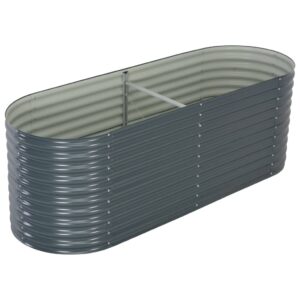 Galvanised Steel Garden Raised Bed Planter for Vegetables Flowers Herbs Outdoor