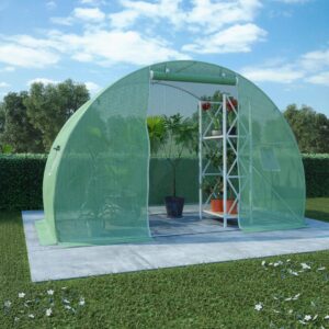 Spacious Walk-In Greenhouse PE Mesh Fabric Galvanized Steel Frame with Door Window