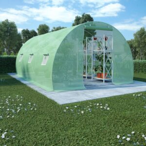 Spacious Walk-In Greenhouse PE Mesh Fabric Galvanized Steel Frame with Door Window