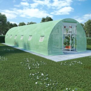 Spacious Walk-In Greenhouse Large PE Mesh Fabric Plant House with Ventilation Windows and Sturdy Frame