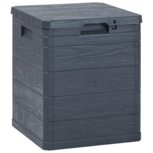 Weather-Resistant Anthracite Garden Storage Box Indoor Outdoor Organizer Chest