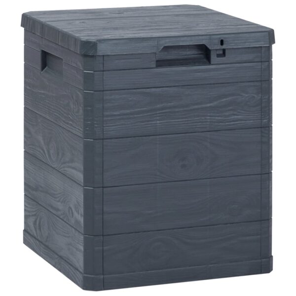 Weather-Resistant Anthracite Garden Storage Box Indoor Outdoor Organizer Chest