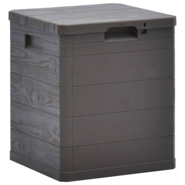 Weather-Resistant Garden Storage Box Brown Plastic Wood Texture Lockable Deck