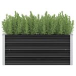 Galvanized Steel Garden Raised Bed Planter Anthracite Outdoor Herb Flower Box