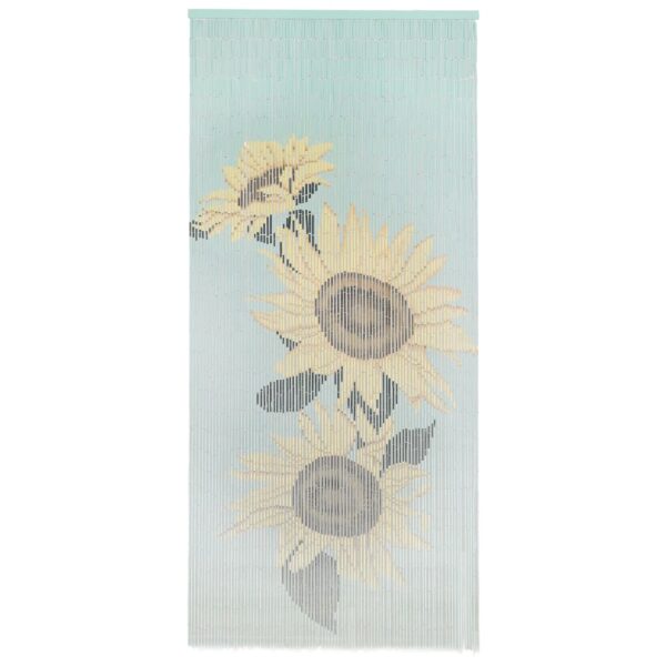 Bamboo Insect Door Curtain Sunflower Print Elegant Privacy Screen 90x200cm