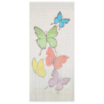 Bamboo Insect Door Curtain Butterfly Print Elegant Privacy Screen 90x200cm