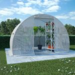 Spacious Walk-In Garden Greenhouse with PE Mesh Fabric and Steel Frame