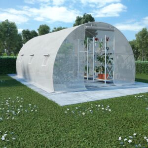 Spacious Walk-In Greenhouse PE Mesh Fabric Galvanized Steel Frame with Door Window