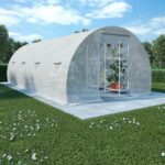 Spacious Walk-In Greenhouse PE Mesh Fabric Galvanized Steel Frame with Door & Windows