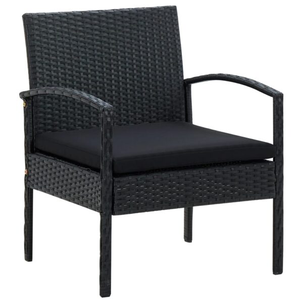 Outdoor Garden Patio Chair PE Rattan Wicker Armchair with Black Cushion Comfort