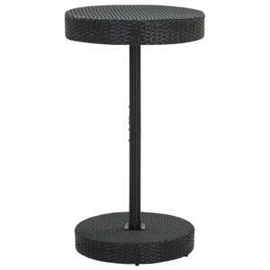 Stylish Outdoor Garden Table Black Poly Rattan UV Protected Easy Clean Patio