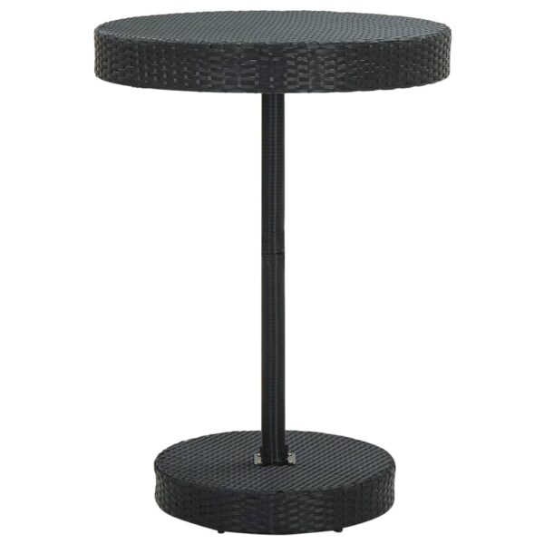 Outdoor Garden Patio Rattan Table Black Round UV Protected Easy Clean Durable