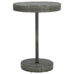 Outdoor Garden Patio Table Grey Poly Rattan UV Protected Round Furniture