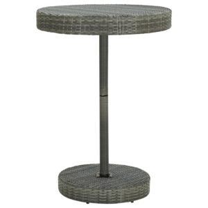 Outdoor Garden Patio Table Grey Poly Rattan UV Protected Round Furniture