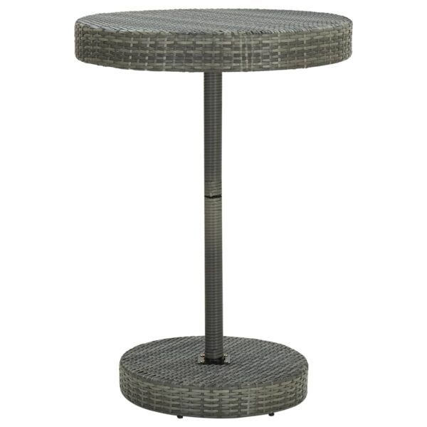 Outdoor Garden Patio Table Grey Poly Rattan UV Protected Round Furniture