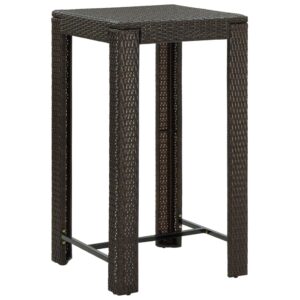 Stylish Rattan Garden Bar Table Indoor Outdoor Patio Furniture Brown Easy Clean