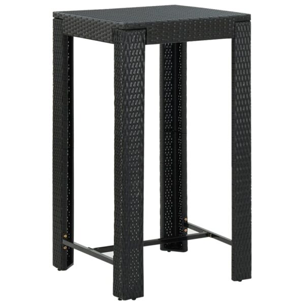 Stylish Outdoor Indoor Rattan Garden Patio Bar Table Black Durable Easy Clean