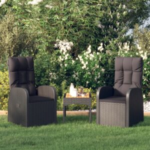 Outdoor Reclining Chairs Set of 2 with Cushions Patio Garden Furniture Black