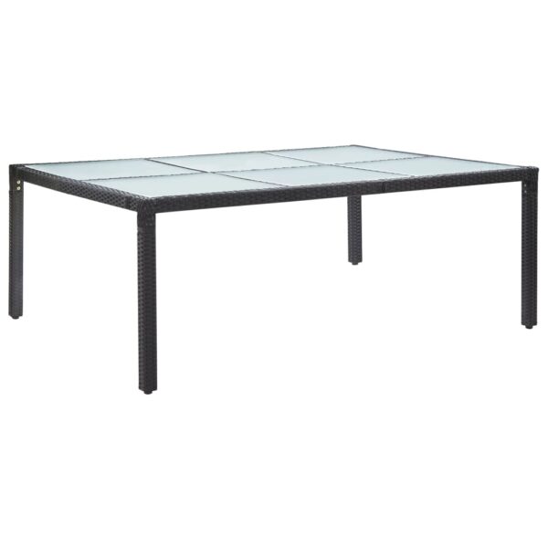 Outdoor Dining Table Black 200x150x74 cm Poly Rattan