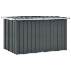 Outdoor Garden Storage Box Weatherproof Steel Organizer Patio Deck Chest Grey