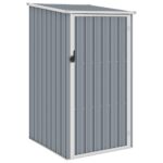 Galvanised Steel Garden Shed Outdoor Storage Tool House Sloping Roof Grey