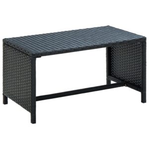 Elegant Outdoor Poly Rattan Coffee Table Black Garden Patio Furniture Easy Clean