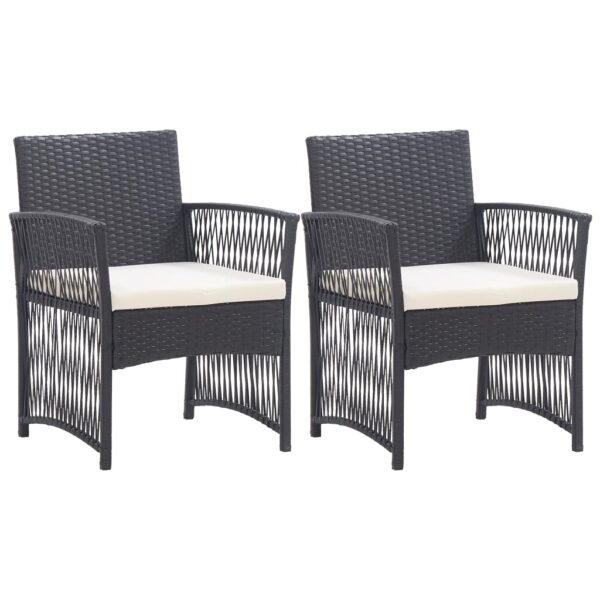 Outdoor Rattan Armchair Set with Cream Cushions Patio Garden Furniture Comfort