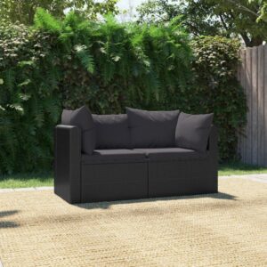 Elegant Outdoor Garden Sofa Set Poly Rattan Wicker with Cushions Patio Furniture