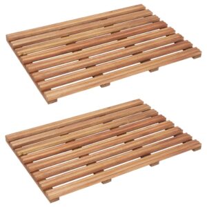 Luxury Acacia Wood Bath Mat Set Non-Slip Water Resistant Sauna Bathroom Decor