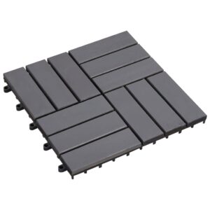 Solid Acacia Wood Decking Tiles Set Easy Assemble Weather Resistant Patio Garden