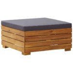 Sectional Footrest 1 pc with Cushion Solid Acacia Wood