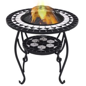 Decorative Mosaic Ceramic Fire Pit Table Outdoor Patio Garden Heater BBQ Grill