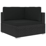 Outdoor Sectional Corner Chair Rattan  with Comfort Cushions Patio Furniture