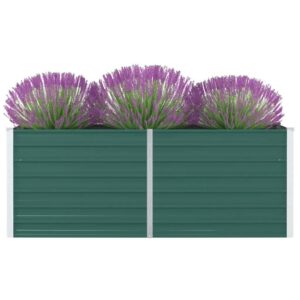 Galvanized Steel Raised Garden Bed Durable Green Planter for Vegetables Flowers