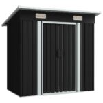 Outdoor Garden Storage Shed Metal Anthracite Ventilated Sliding Doors Durable