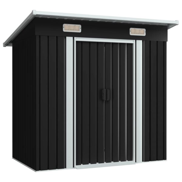 Outdoor Garden Storage Shed Metal Anthracite Ventilated Sliding Doors Durable