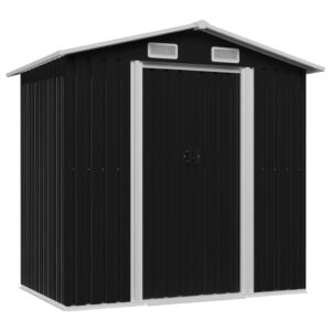 Outdoor Garden Metal Storage Shed Ventilated Sliding Doors Weather-Resistant