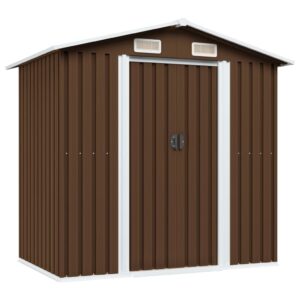 Spacious Metal Garden Shed Outdoor Storage Tool House with Vents and Sliding Door