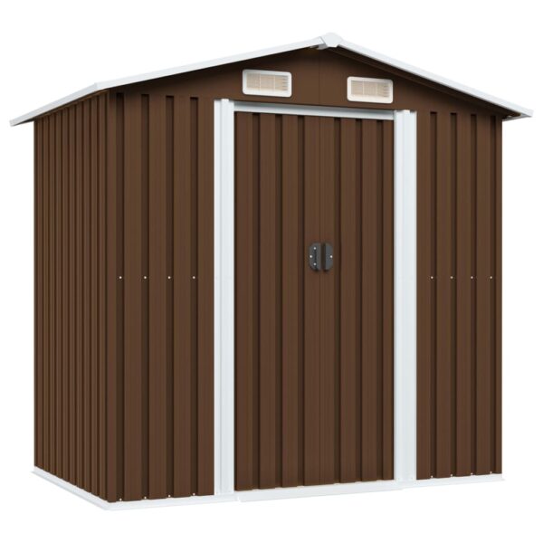 Spacious Metal Garden Shed Outdoor Storage Tool House with Vents and Sliding Door