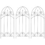 Iron Garden Trellis Arch Plant Climbing Racks Set of 3 Weather-Resistant Black