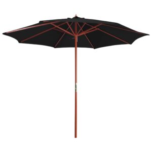 Elegant Outdoor Patio Garden Parasol Sunshade UV Protection Crank Handle Black