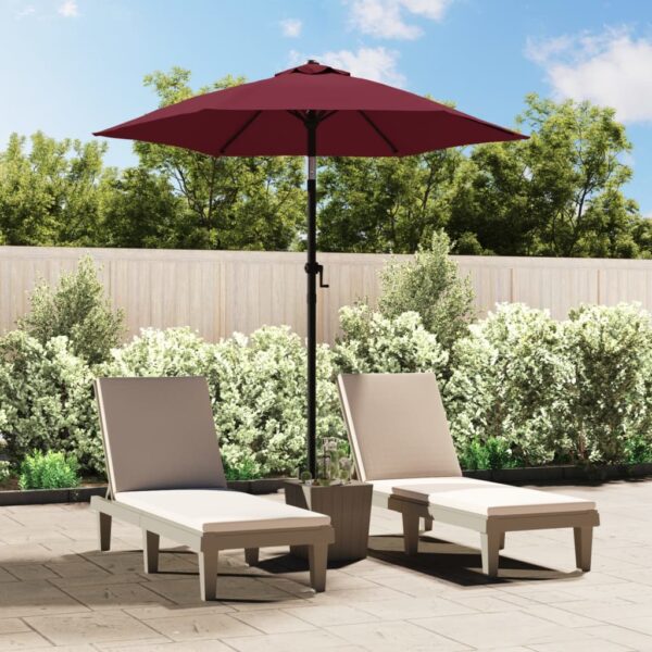 Elegant Outdoor Patio Garden Parasol UV Protective Tiltable Aluminium Burgundy