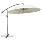 Outdoor Patio Hanging Umbrella Sunshade UV Protection Crank System Easy Clean