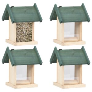 Wooden Garden Bird Feeder Station with Stand Weather Resistant Outdoor Decor