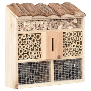 Wooden Insect Hotel Shelter Natural Bug House Garden Bee Butterfly Habitat