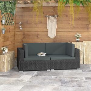 Outdoor Sectional Corner Sofa Set Poly Rattan Modular Furniture with Cushions