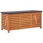 Outdoor Garden Storage Bench Seat Wooden Box Weather Resistant Patio Organizer