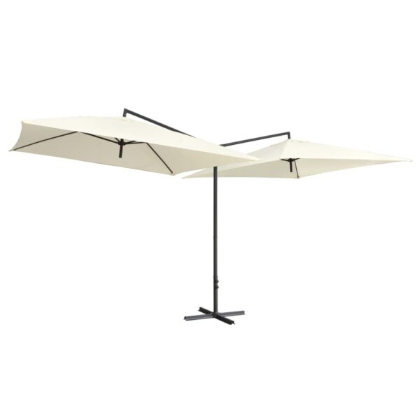 Elegant Double Top Garden Parasol UV Protective Polyester with Crank System